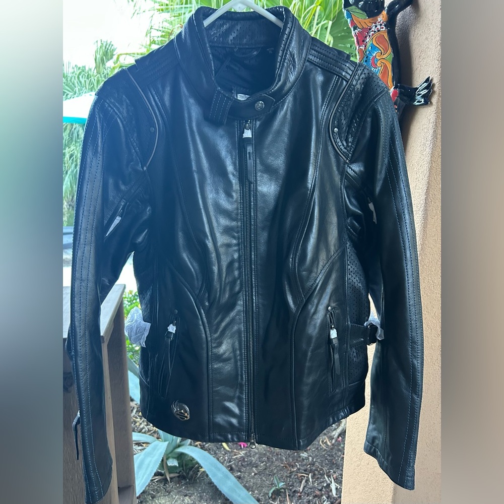 NWT 🔥HARLEY DAVIDSON🔥 Women’s XL 115TH Anniversary Black Leather Moto Jacket